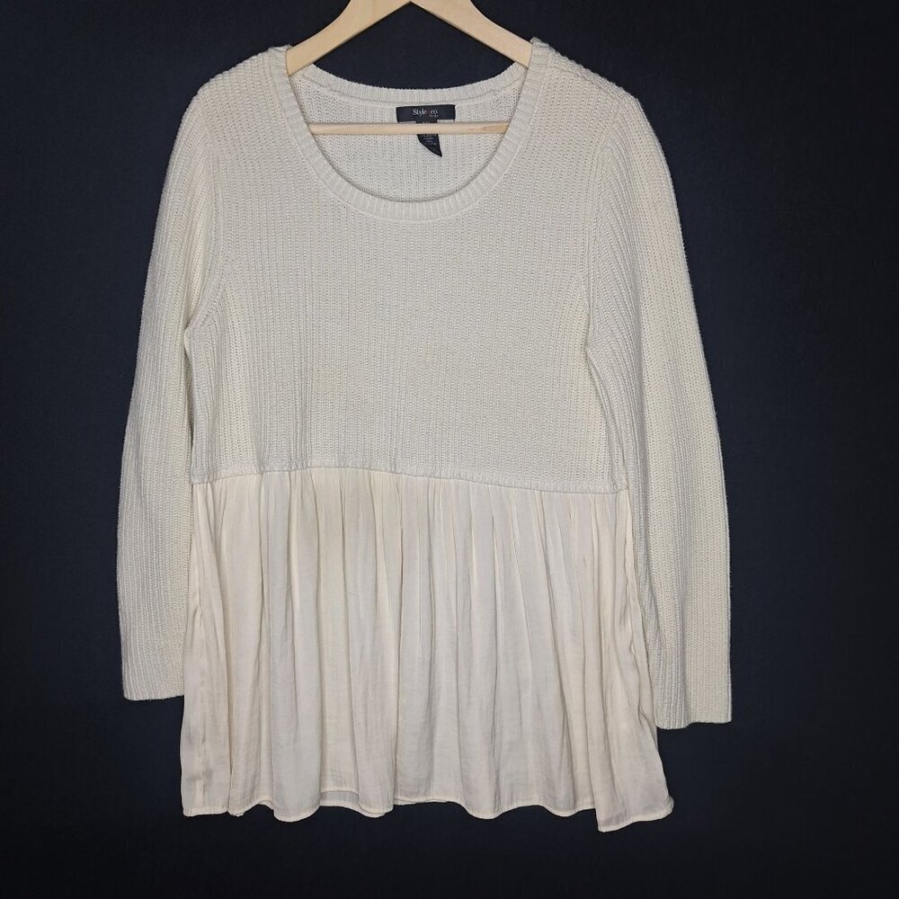 💙 Style & Co Soft Flowy Knit Sweater Size XLP Cozy Warm Fairy Cottage Romantic